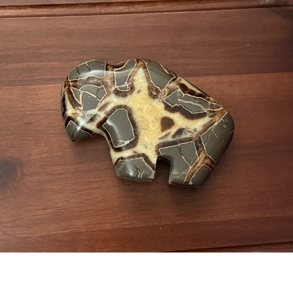 Large Septarian Nodule "Buffalo/Bison" Carving Polished Stone Crystal‎